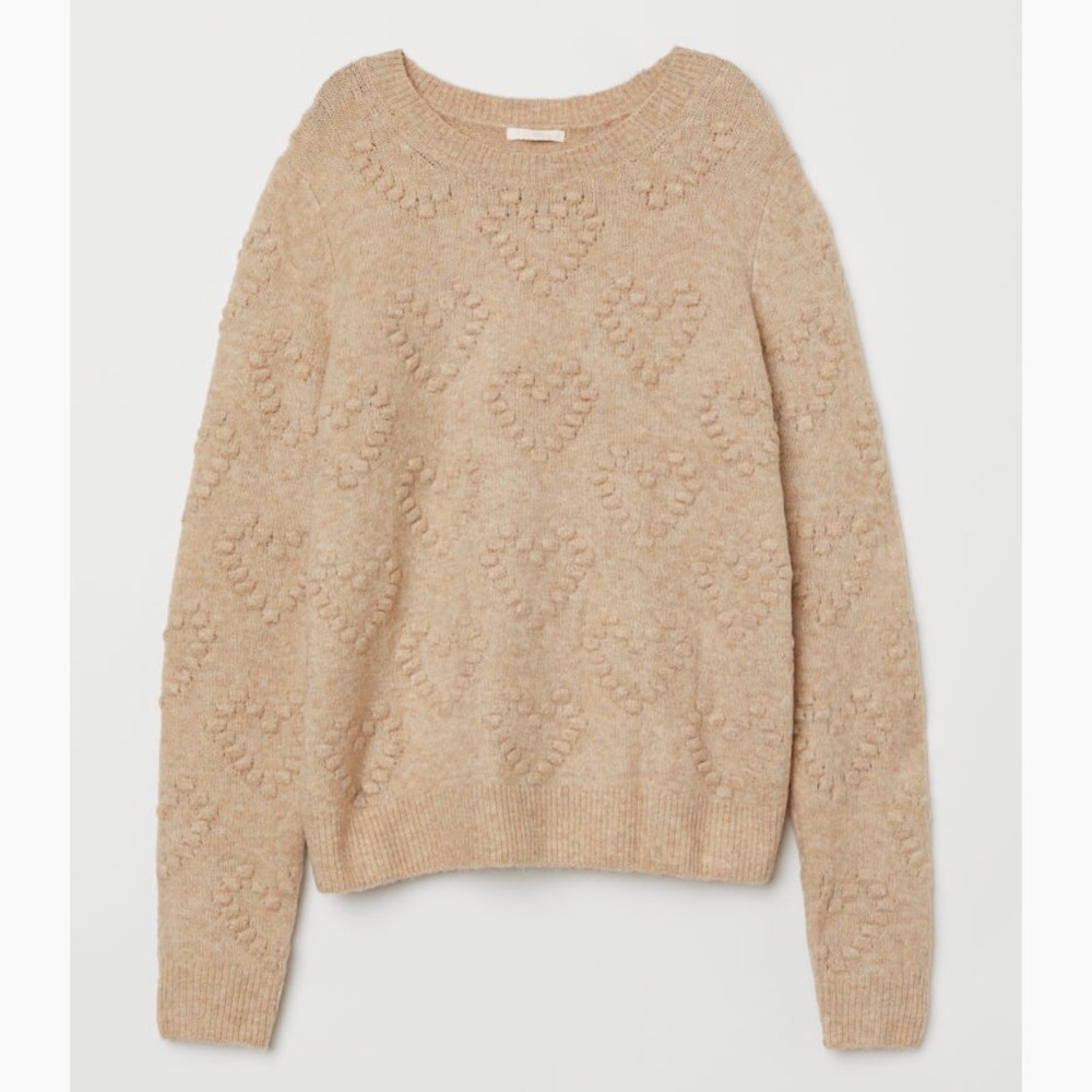 H&M Beige Heart Sweater